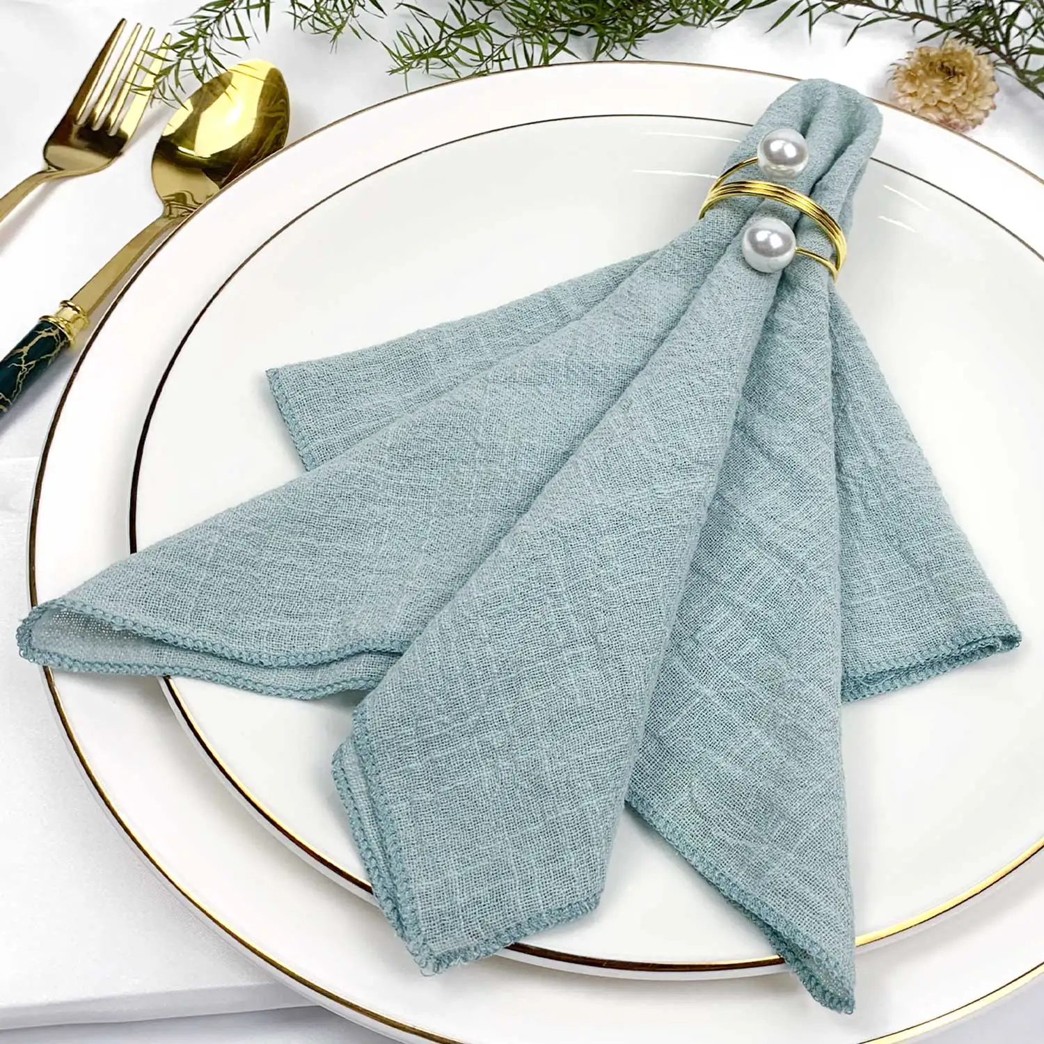 Set of 6 Cotton Cloth Napkins Gauze 30x30cm Wedding Decoration Everyday Use Dinner Tea Towel Table Party Napkins