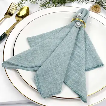 Lot de 6 serviettes en tissu de coton gaze vert sauge 30x30cm pour la décoration de mariage usage quotidien serviette de thé serviette de table serviettes de fête 1