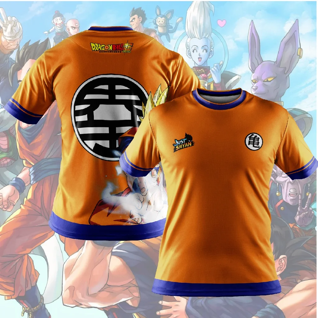 Dragon Ball Goku Super Saiyan Oversize T Shirts Men Women Kids Clothes Short Sleeve T-shirt White Black Orange Breathable Jersey