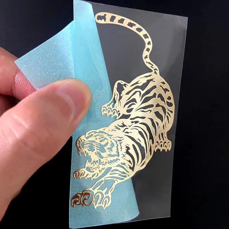 Personality Dragon Tiger Figure Yin And Yang Eight Diagrams Dragon Fight Metal Stickers Mobile Phone Computer Decorative Sticker label stickers