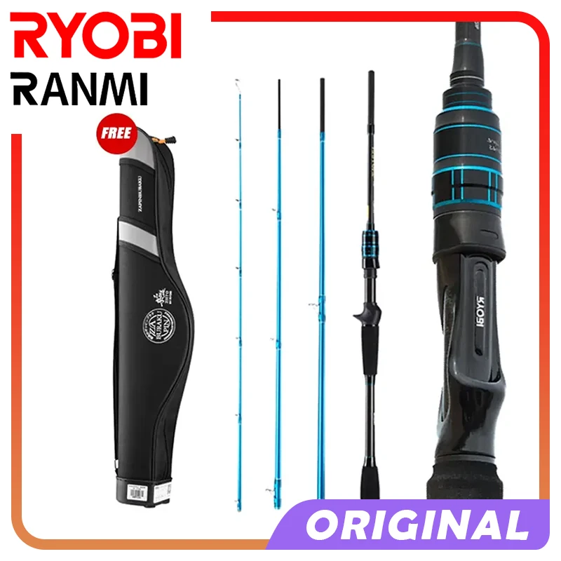 

RYOBI 4-section Portable Fishing Rod Telescopic Ultralight Carbon Travel Rod Spinning Casting Fishing Rods 1.8m 2.1m 2.4m M/L