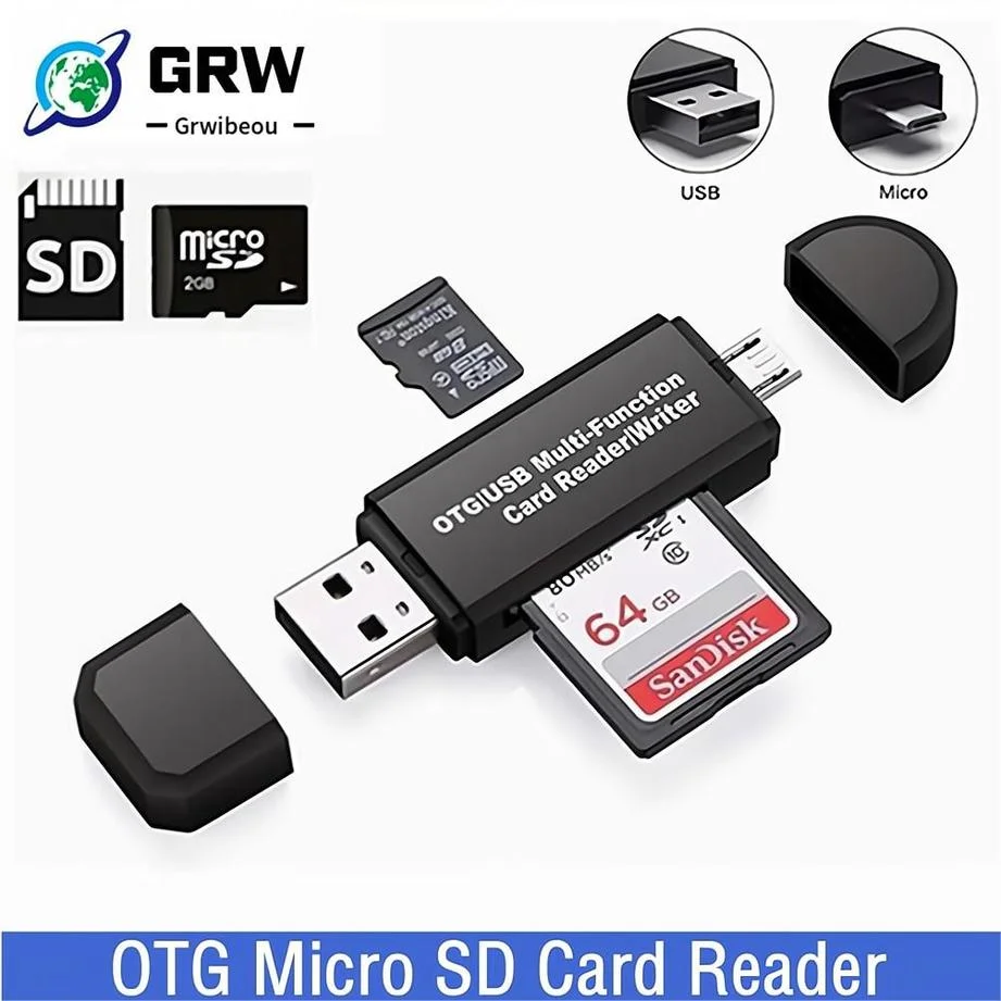 

2 In 1 USB OTG Card Reader Flash Drive High-speed USB 2.0 Universal OTG TF/SD Card for Android phone Computer Extension Headers