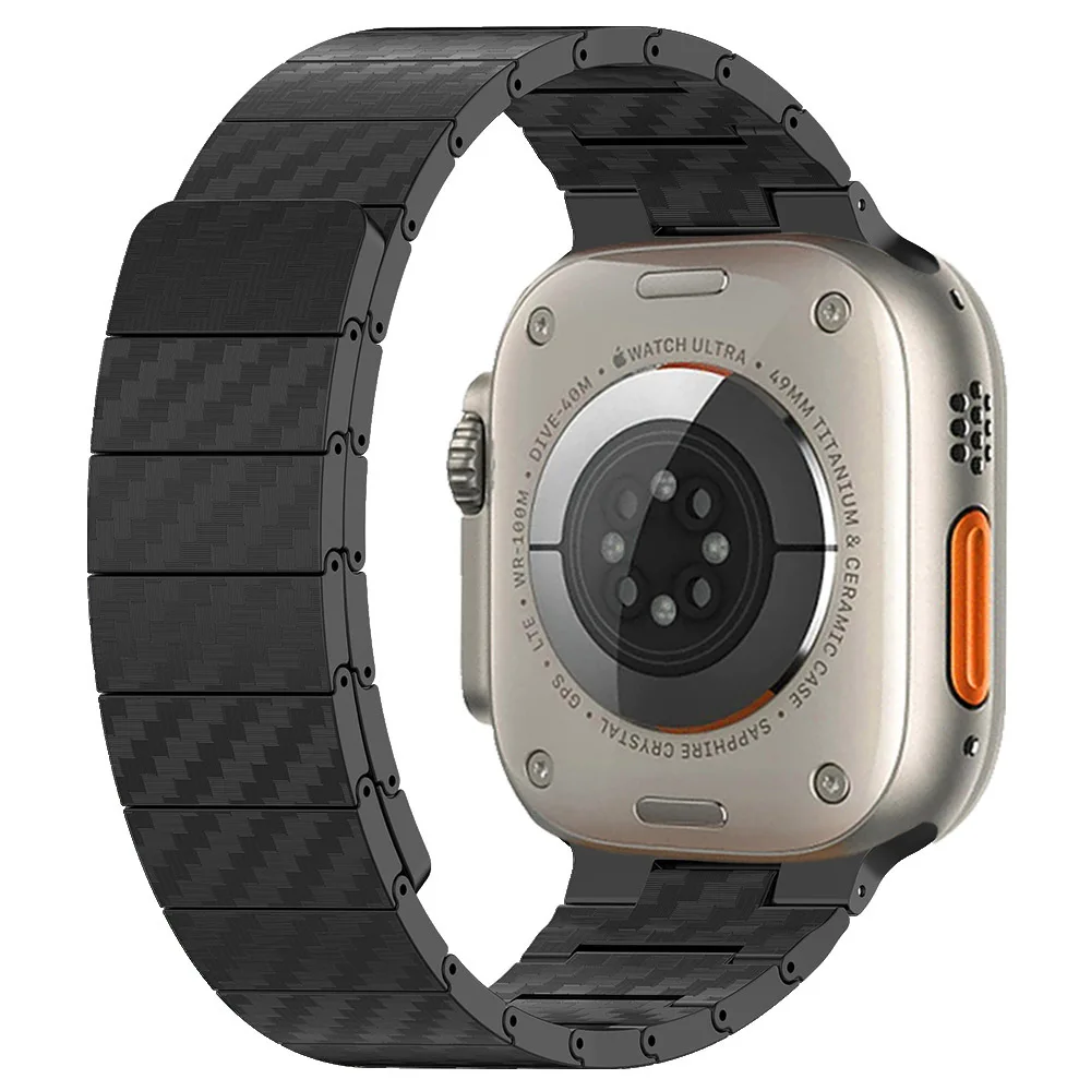 Carbon Fiber Strap for Apple Watch band 44mm 40mm 45mm 41mm 42mm 38mm Ultra 49mm Magnetic Wristband iWatch Series 8 7 6 5 4 3 SE