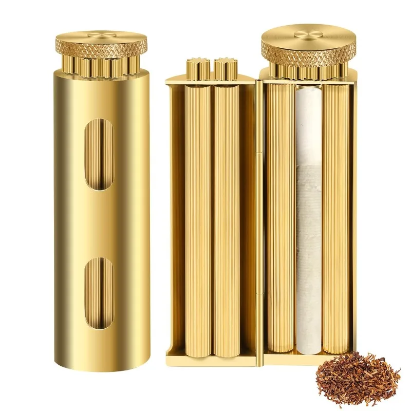 70MM Retro Tobacco Hand  Roll Machine Antique Style Brass Smoking Accessories Mechanical Feeling Tobacco Rolling Machine