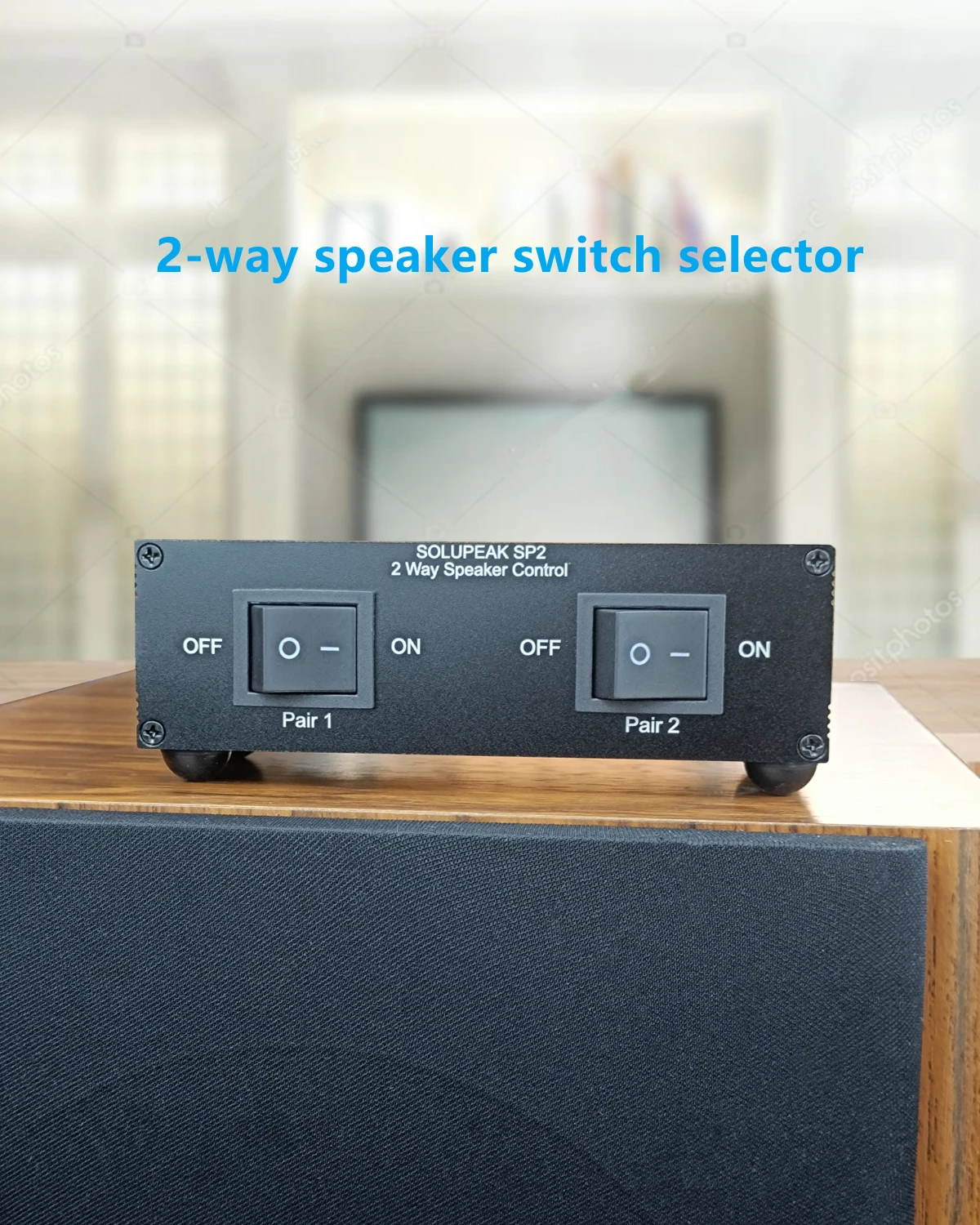 Premium 2 Zone Speaker Selector Switch Box, 2 Way Stereo Audio Speaker Switcher Distribution Box for Multi-Channel  SOLUPEAK SP2