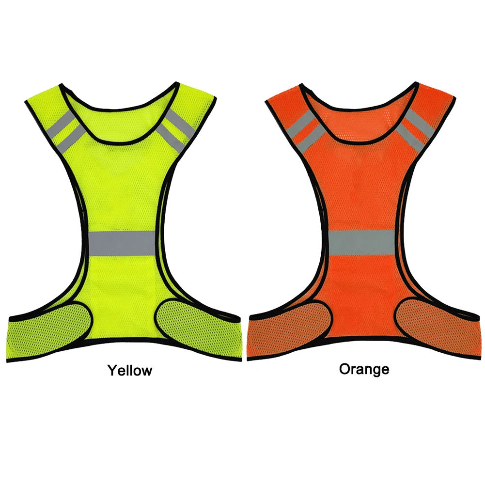 Running Vests High Visibility Breathable Fluorescent Mesh Lightweight Adjustable For Men Women Outdoor Night Riding