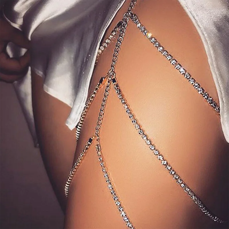 Multi-Layer Claw-Chain Fashion Sexy Thigh Chain Ebay Hot Sell Rhinestone Thigh Chain Ankle Bracelet