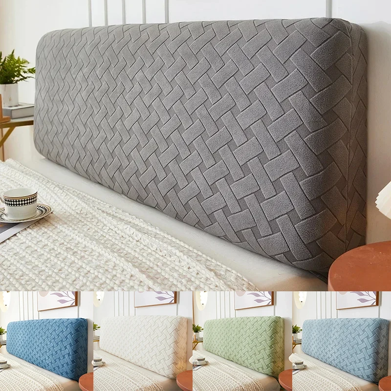 

Velvet Headboard Cover Solid Color Bed Back Dust Protector Cover All-inclusive Super Soft Head Cover Tagesdecke Bettüberwurf
