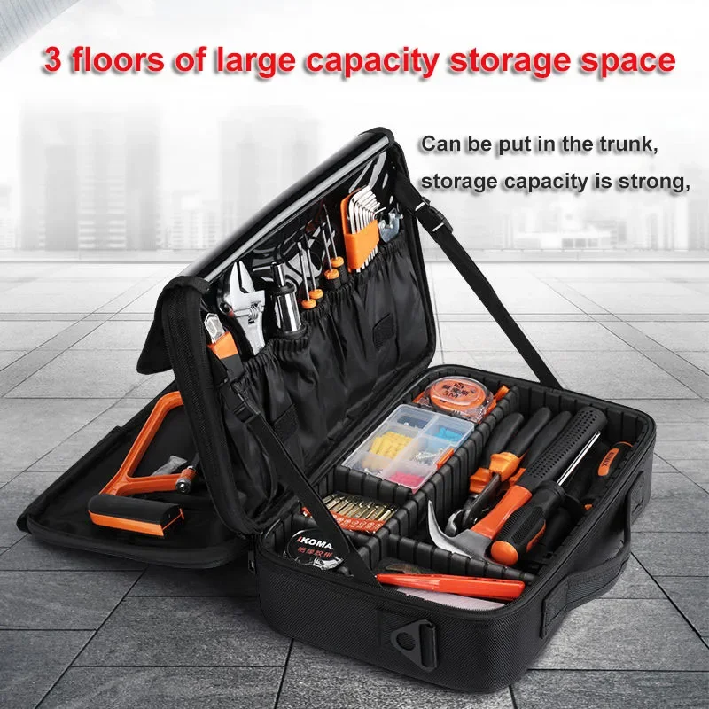 Professional Tool Bag Makeup Bag Cosmetic Portable Large Capacity Oxford Cloth Wear Resistant Double Layer Storage Bag