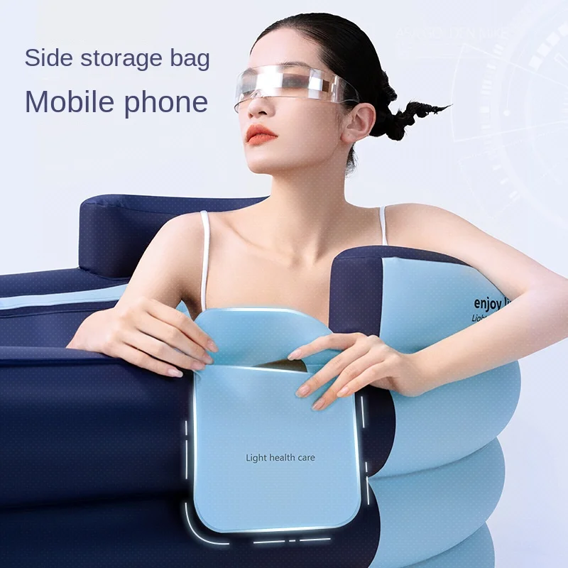 Shower Bucket for Adults PVC Folding Children's Bath Thickened Bathtub Household Inflatable Bathtub Adult Shower Bucket