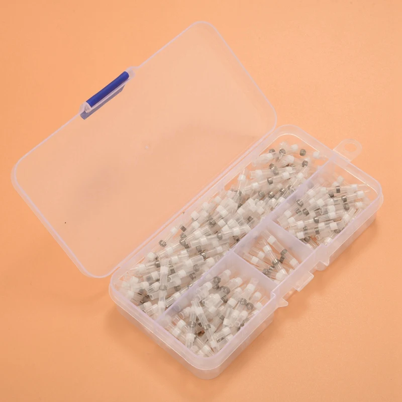 200PCS 26-24 AWG White Solder Seal Wire Connectors , Heat Shrink Butt Connectors, Waterproof And Insulated Wire Terminal