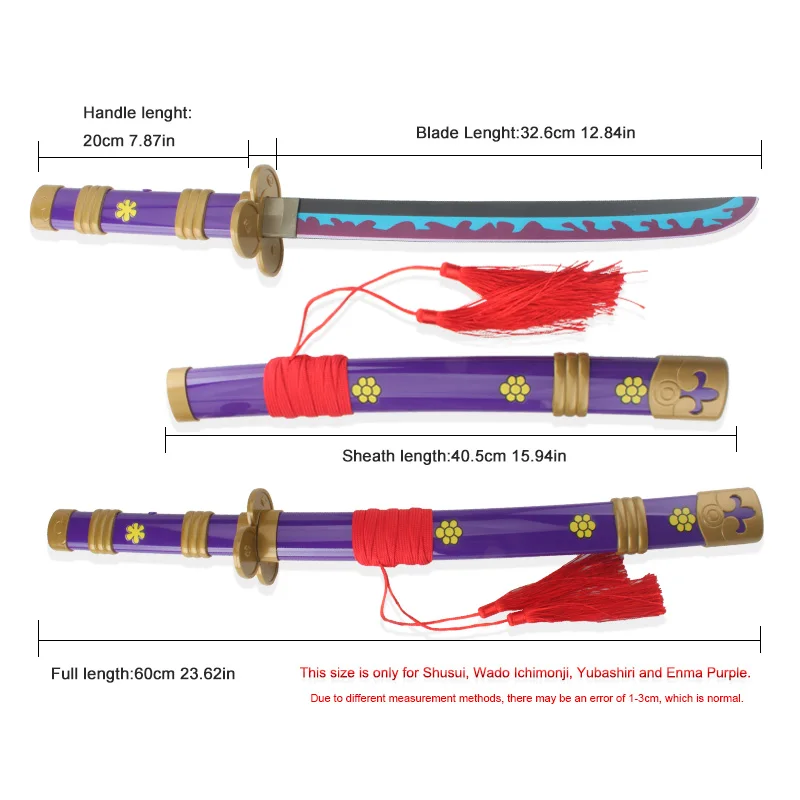 Anime Cosplay Wood Swords 60CM/23.6 Inch Zoro Katana Sword Wooden Kitetsu Yama Enma Japanese Samurai Sword Catana Origin 3