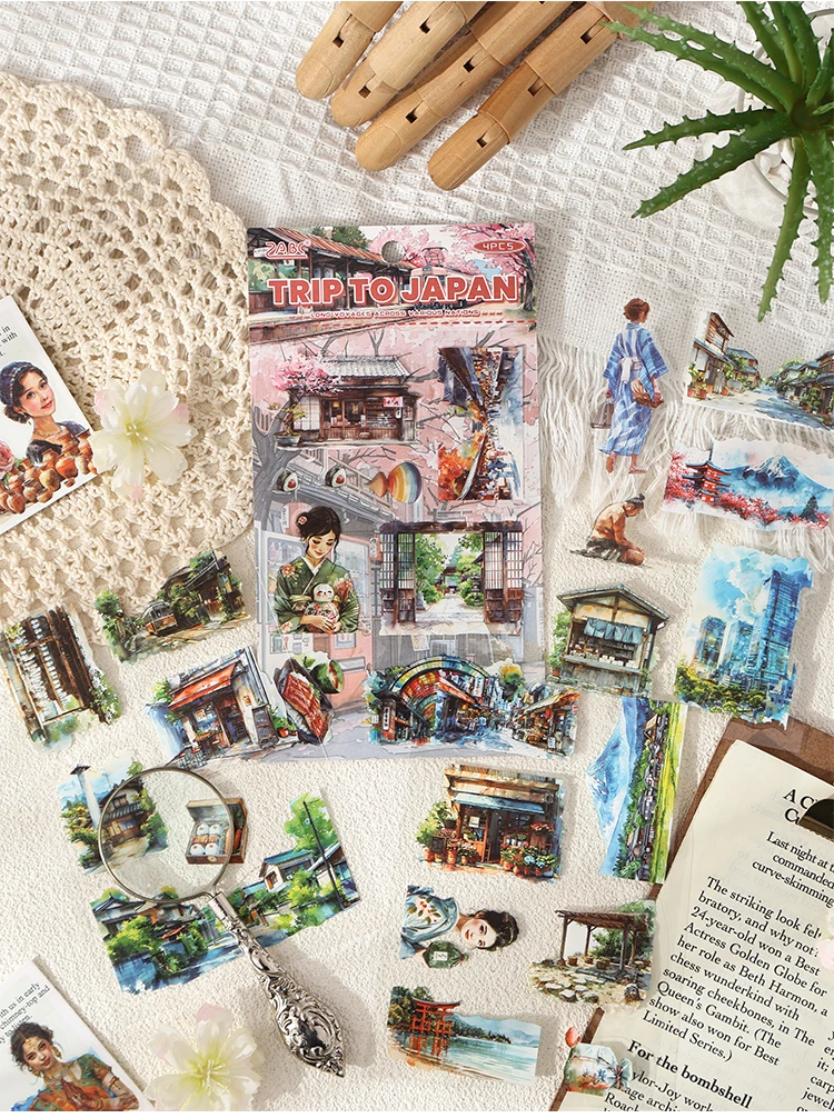 4 Stück große Weltreise-Aufkleber, Junk-Journal, Planer, Scrapbooking, Vintage, dekorativ, DIY-Bastelmaterial – Detail 13