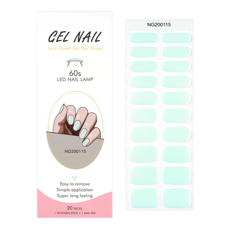 Premium Semi-Cured Nail Wraps Set - Waterproof, Long-Lasting Gel Nail Stickers