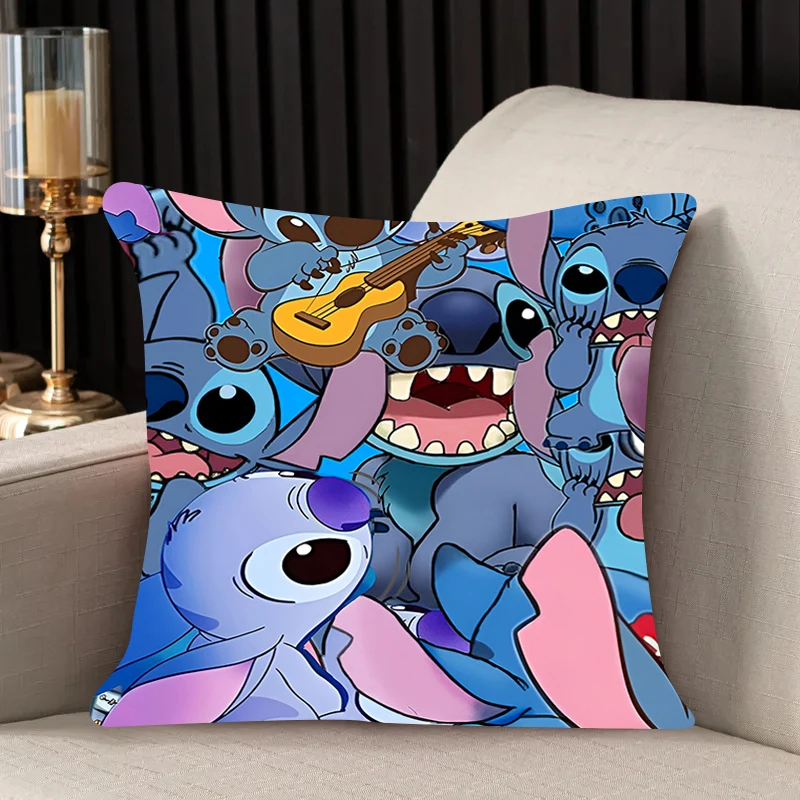 

Anime Stitch Pillowcase Pouf 45x45 Cushion Cover Decorative for Living Room Soft Pillowcase Couch Body Pillowcase Pillow Cases