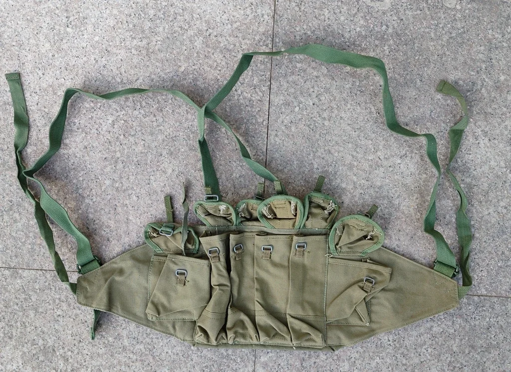 GENUINE ORIGINAL Suplus Chinese Army PLA Type 85 Chest Rig 7.62*25mm Ammo Pouch Made in 1994s
