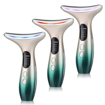 Neck Face Beauty Device 3 Colors LED Photon Therapy Skin Tighten Reduce Double Chin Anti Wrinkle Remove Skin Care Tools 1