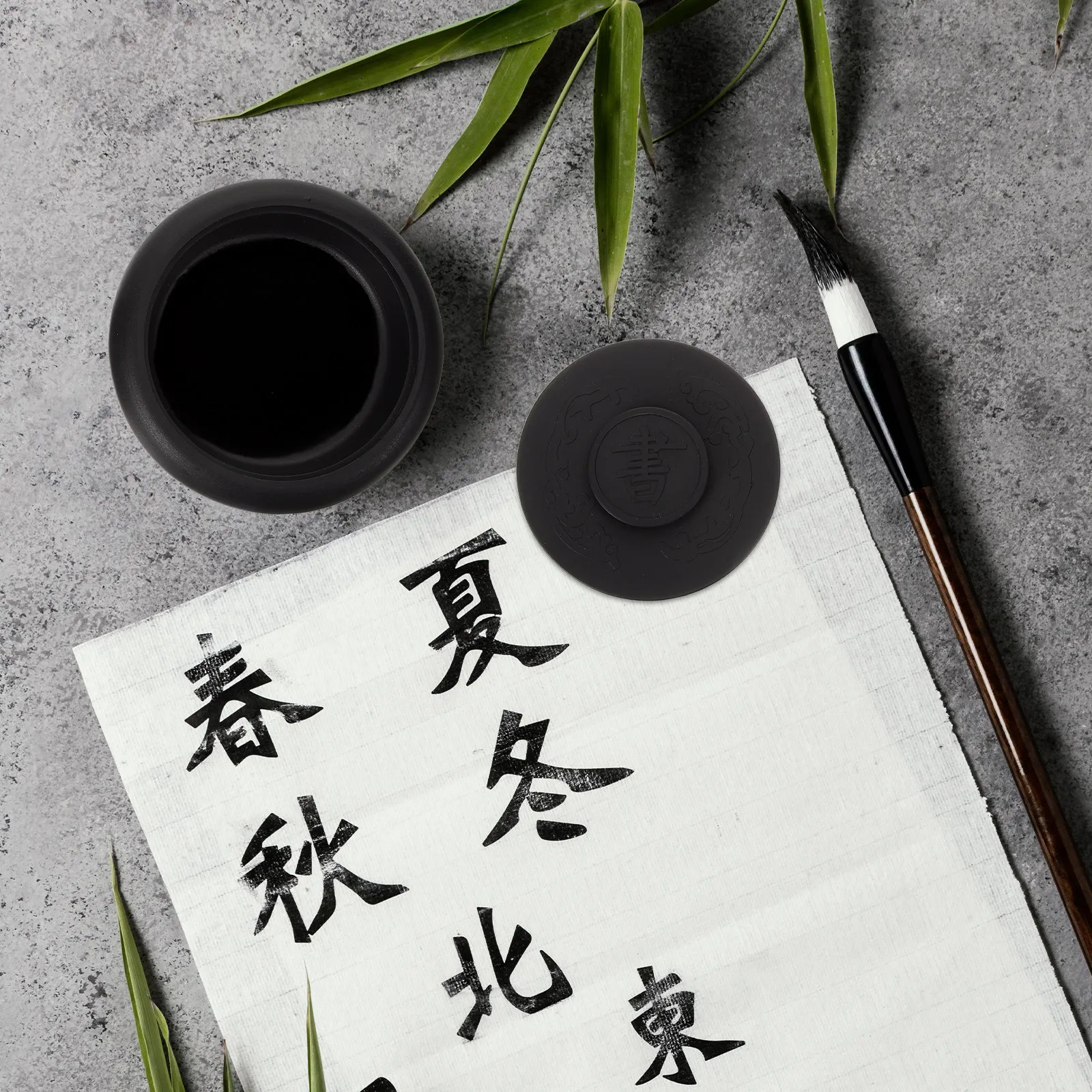 캘리그래피 플라스틱 그라인딩 뚜껑 있는 잉크판, 쓰기, 그림 그리기, 보존용 중국 잉크판