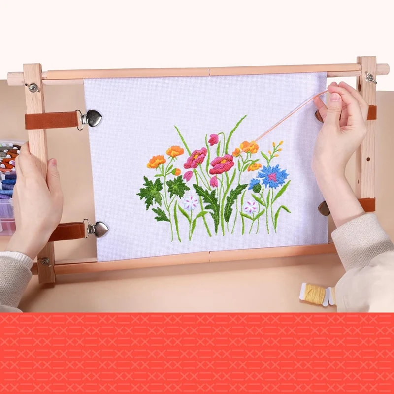 PZHI-Wooden Crossstitch Frame-Needle Point Embroidery Tapestry Scroll Frame-Embroidery Tapestry Quilting Frame For Embroidery