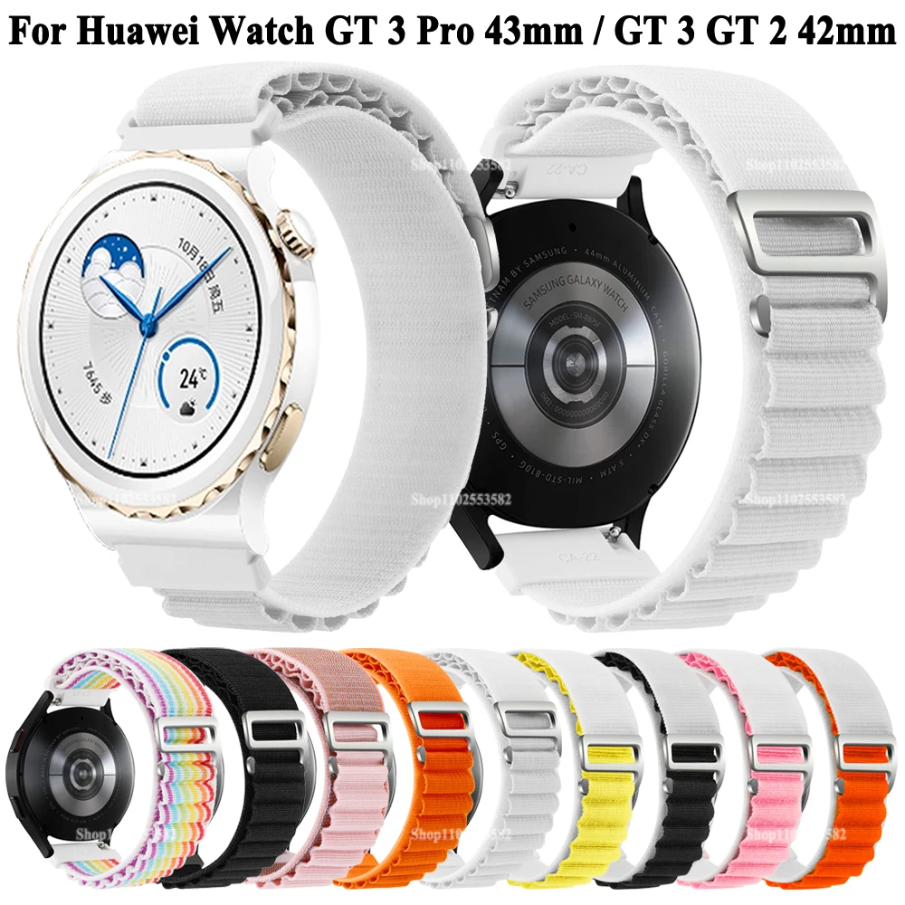 Cinturino In Nylon Largo 20Mm Per Huawei Watch Gt 3 Pro 43Mm/Gt 3 42Mm Cinturino Sportivo Per Braccialetti Smartwatch Huawei Gt 2 42Mm