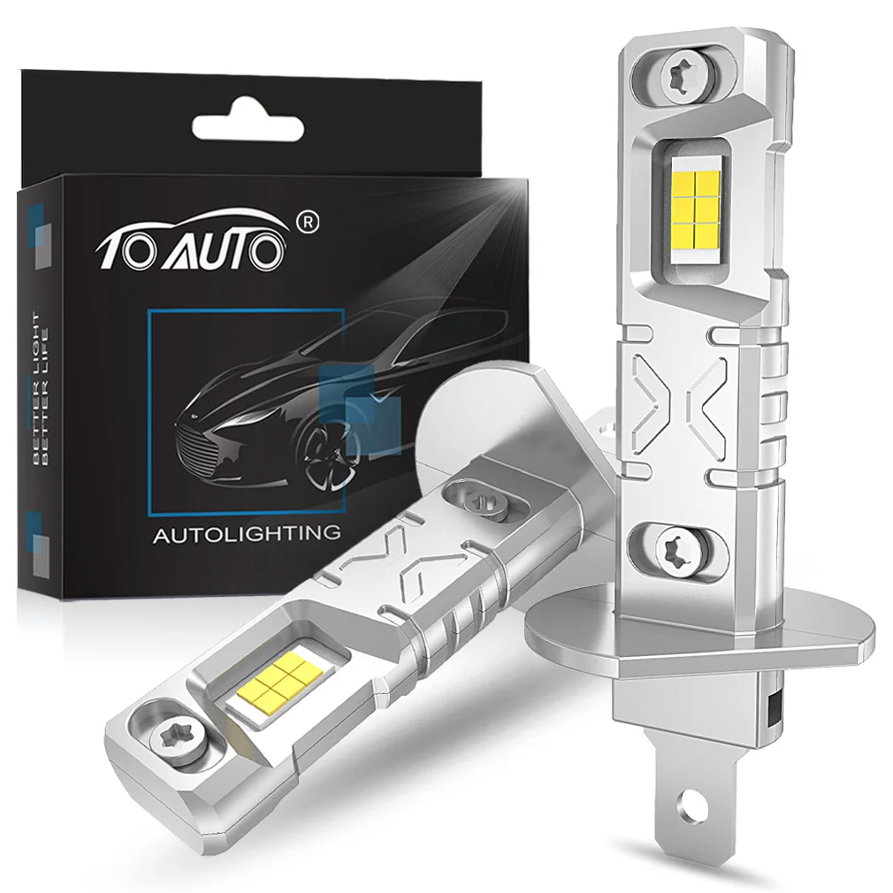 High-Performance LED Headlight Bulbs - 150W 60,000LM Brightness, White Light 6000K, CANBUS Compatible, Fanless and Wireless Design, 2-Pack