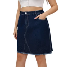 

2022 New Women Plus Size Denim Pencil Skirt High Waist Loose Tassel Jeans Large Size 5Xl Vestidos De Mujer Casual Summer Bottoms