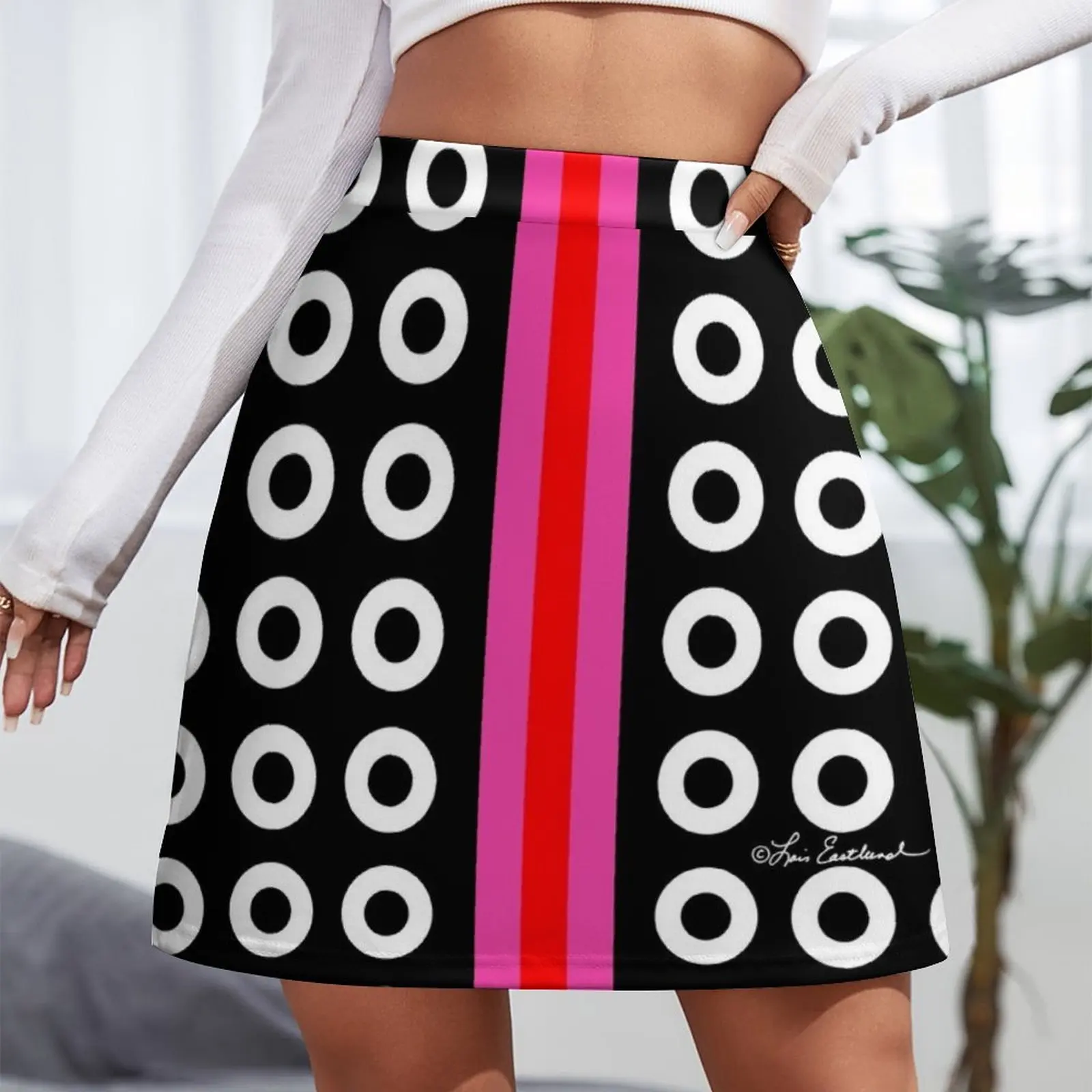 Dots and Stripes Mini Skirt Female dress Summer dress womans clothing dress