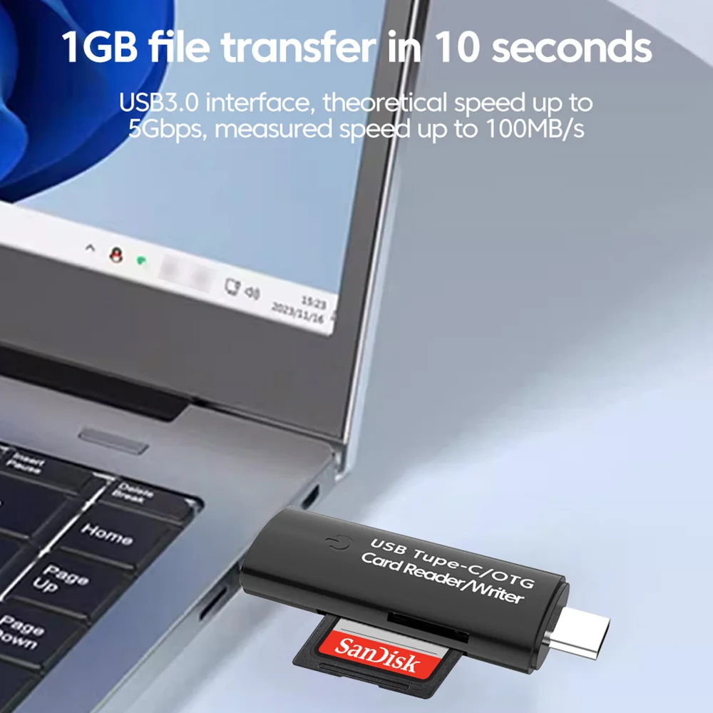 멀티 in 1 Type C SD TF 카드 리더기 USB To Type C/Micro USB/SD/TF 스마트 메모리 카드 리더 어댑터(PC 노트북 액세서리용)