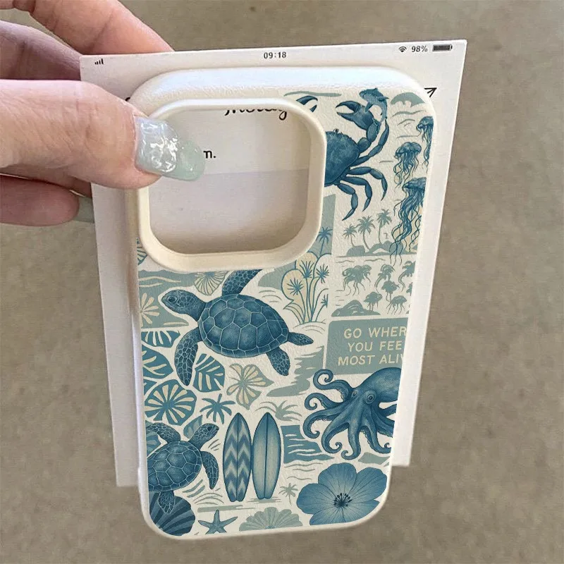 Tropical Sea Turtle Surfboard Design Phone Case - Perfect Gift Idea