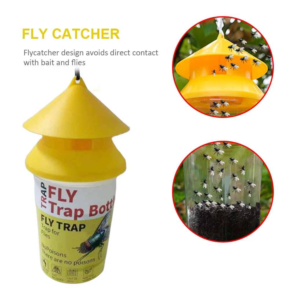 1-5pcs Hanging Fly Catcher Trap Insect Bug Killer Flies Catching Bag for Outdoor Farm Fly Trap Control Garden Flycatcher