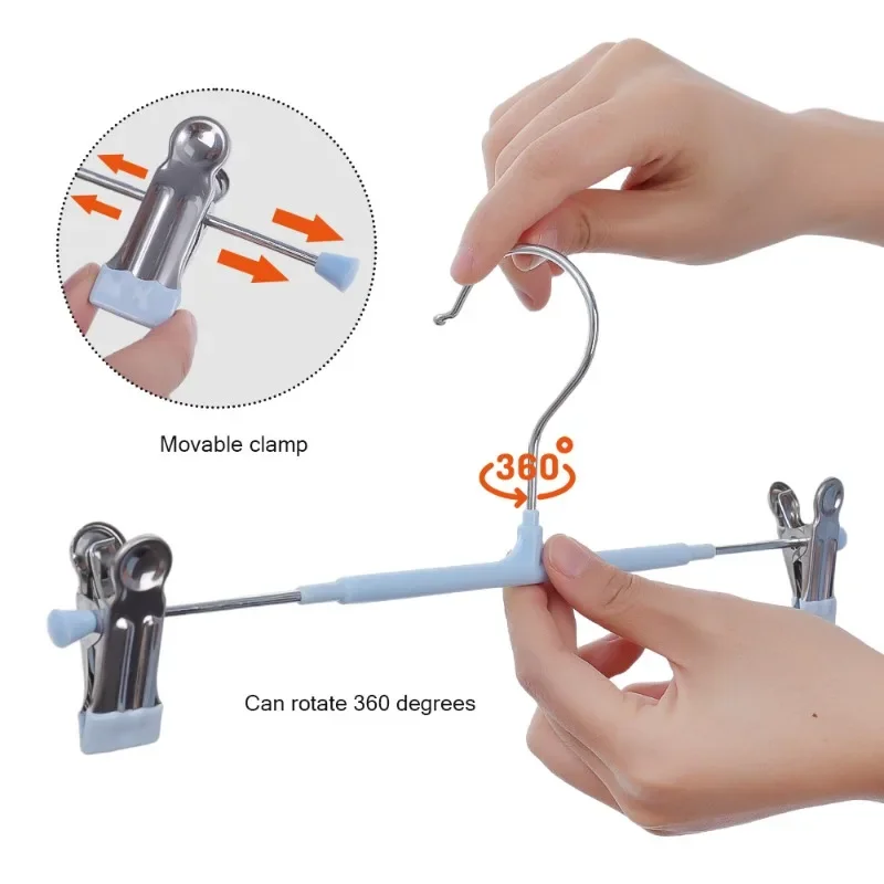 10 Appendini Per Pantaloni Con Clip Regolabili – Ganci Antiscivolo Per Gonne, Jeans E Sciarpe – Colore Nero 30,5 Cm