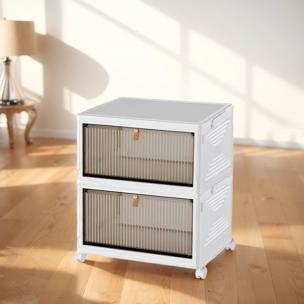 1/2/3/4/5/6 Tier Plastic 23QT Storage Bin with Lid with Wheel Magnetic Door Stackable Storage Container for Office Dorm