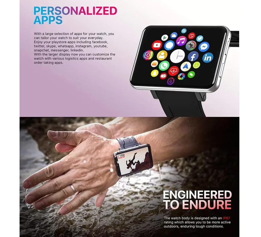 2025 DM100 4G ����Ʈ �ð� 2.86 HD ��ġ ��ũ�� MTK6739 ���� �ھ� 32GB + 2700mAh ��� ī�޶� GPS �������� ��� Smartwatch