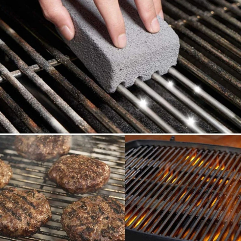 BBQ Grill Cleaning Brush Brick Block Barbecue Cleaning Stone Pumice Brick For Barbecue Rack Outdoor Kitchen BBQ Tools New