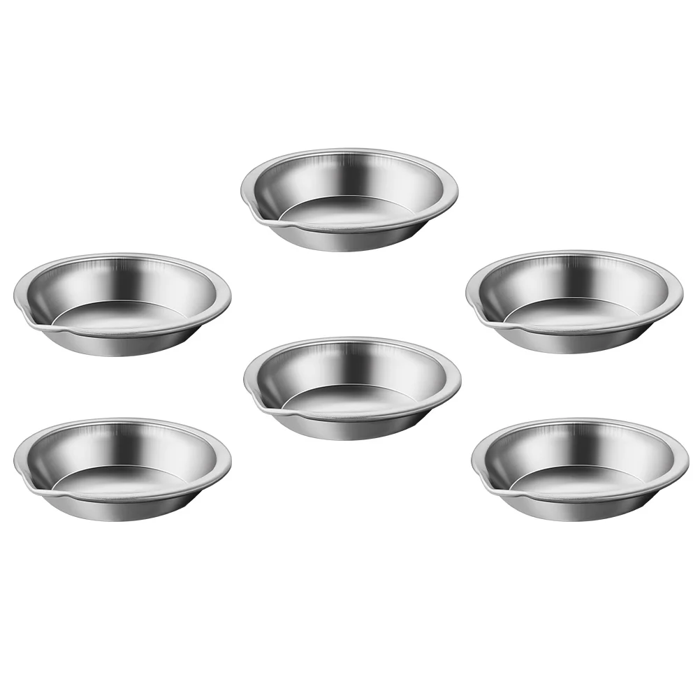 6 Pcs Pour Mouth Palette Reusable Painting Tray Stainless Steel Watercolor Mix Plates Art Supplies Student School Accessory