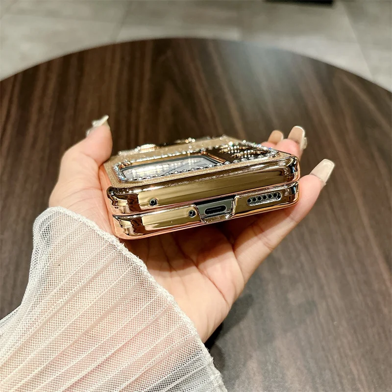 GLITTER Für Huawei Nova Flip Fall Diamant Rahmen Objektiv Scharnier Schutzhülle_voghion.com