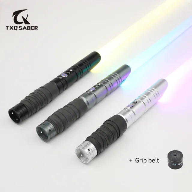 TXQSABER RGB Lightsaber Metal Handle Heavy Dueling 12 Color Change Volume Adjustment Force 10 SoundFonts FOC Blaster Swords Toys 1