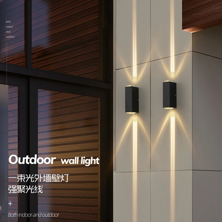 Luces LED de pared para exteriores, foco COB de haz estrecho hacia arriba y hacia abajo, candelabros de aluminio para po
