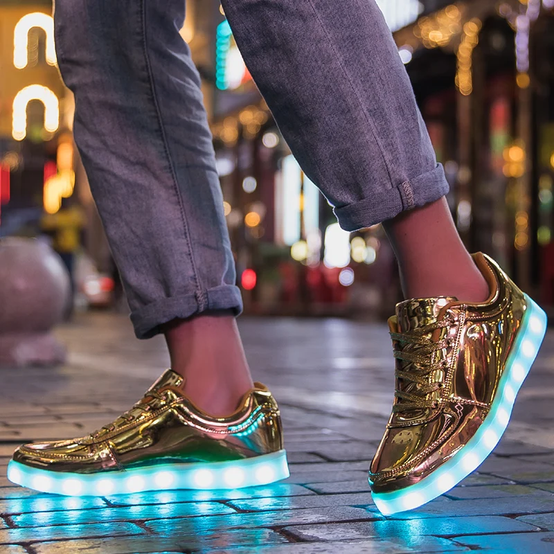 Size 35-46 Couples Womens&Mens Luminous Sneakers Glowing USB Charge Boys LED Shoes Girls Footwear LED Street Shoes Casual Shoes 5