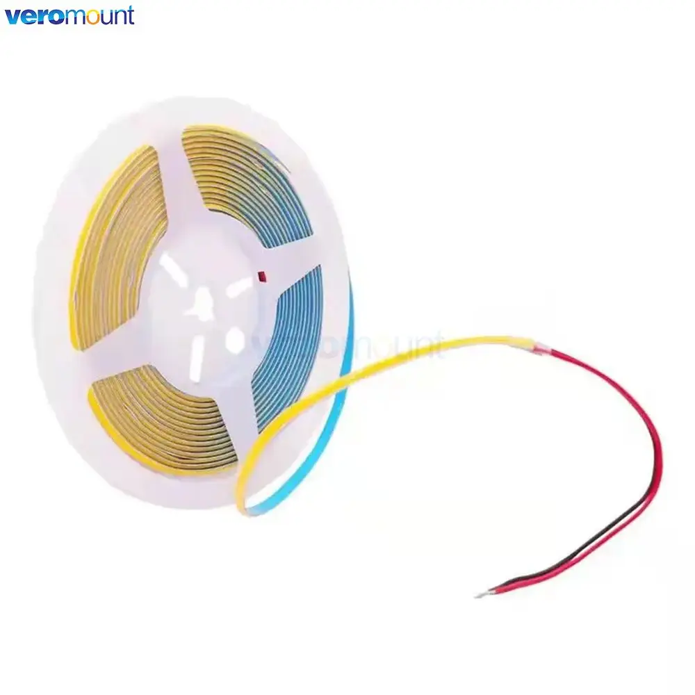 3mm Width Ultra Thin FOB COB Strip Flexible LED Ribbon Light Tape Ice Blue Yellow Red Green Red 12V 24V LED Bar for Home Decor