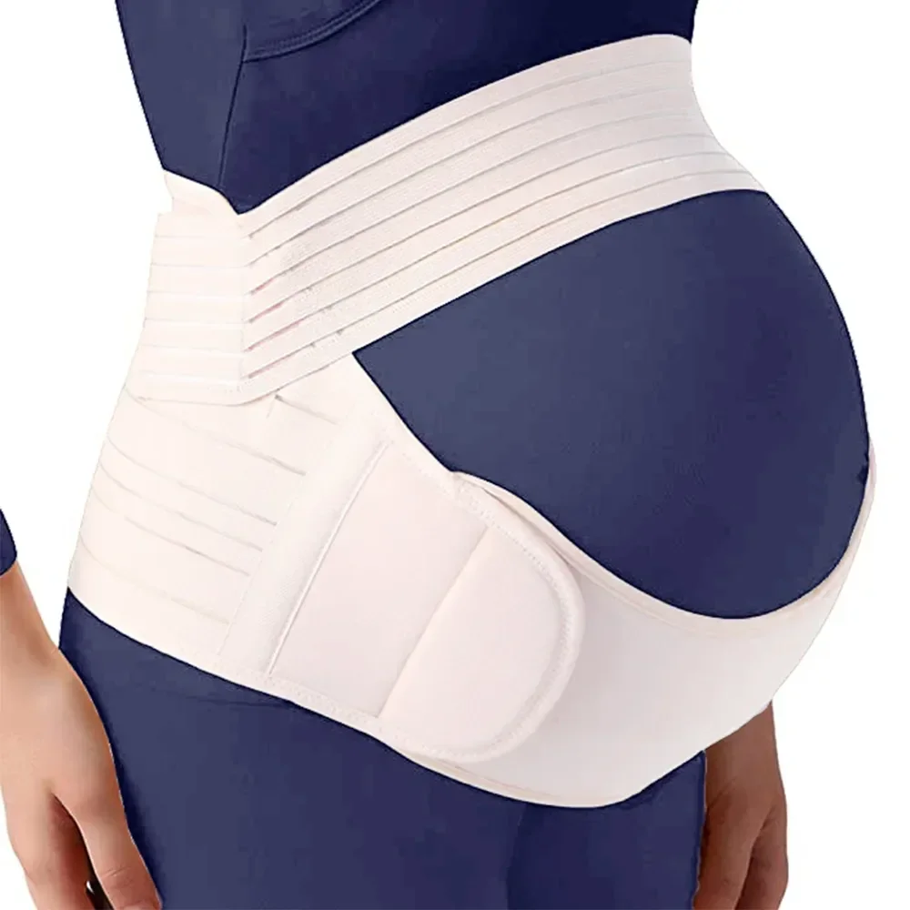 White Belly/Back Support Adjustable Waist Belt