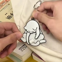 Creative Pull Play Egg Cat Keychain Pendant Cute And Funny Rotatable Acrylic Bag Pendant For Women Keyring Purse Bag Accessory 2