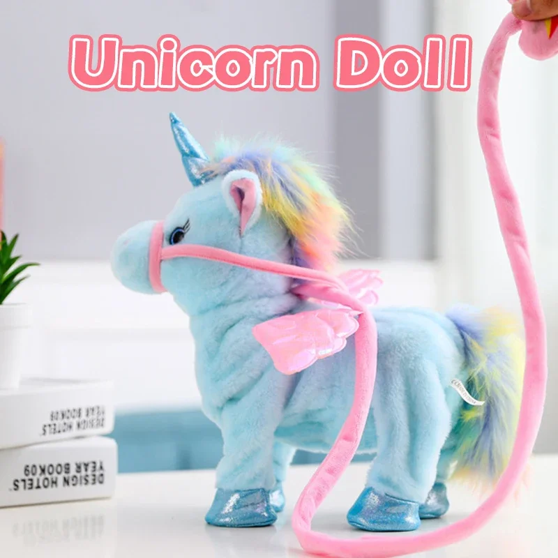 Plush Unicorn Toys Electric Walk Talking with Music 35cm for Girls Children's Gifts plush toys,electric interactive toy