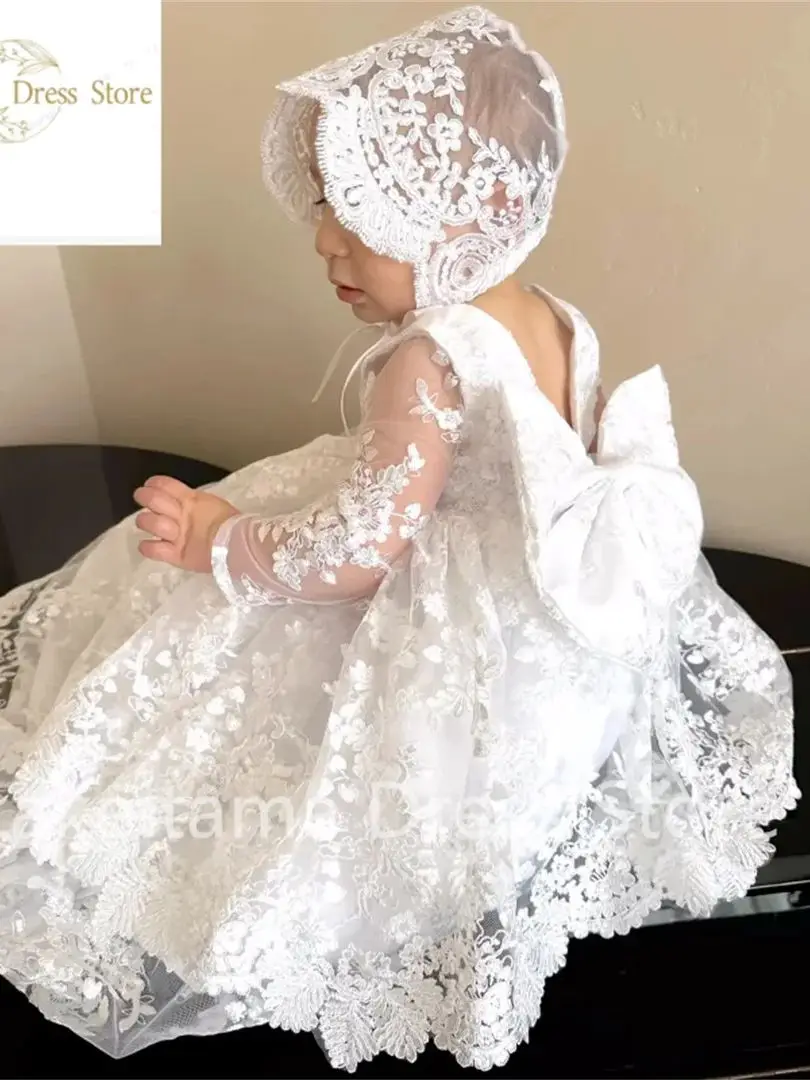 White Lace Flower Girl Dress 6