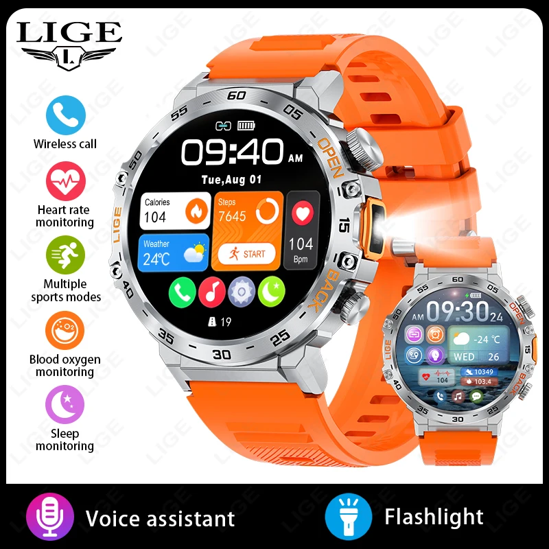 LIGE 2024 Smart Watch Men 360 360 AMOLED HD Screen Waterproof Sport Fitness - Picture 28 of 30