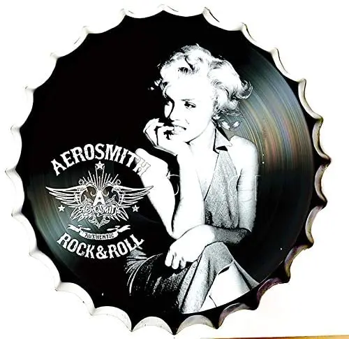 

Royal Tin Sign Bottle Cap Metal Tin Sign Rock and Roll Music Diameter 13.8 inches, Round Metal Signs for Home and Kitchen