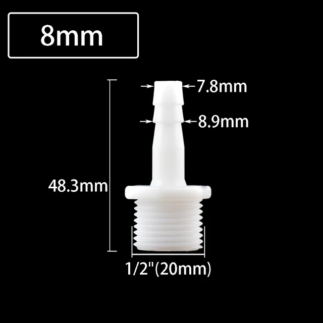 1Db Műanyag Cső Felszerelése 4/6/8/10/12/11/18/20Mm Tömlő Barb Farok 1/2 "-Es Bsp Férfi Csatlakozó Tenyésztő Farm Öntözőszerszám - Image 6