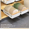 1PC Kitchen No Installation Pull-out Basket, Cabinet Pull-out Bowl Basket, Dish Storage Rack, Drawer Style Layered Storage Rack 4