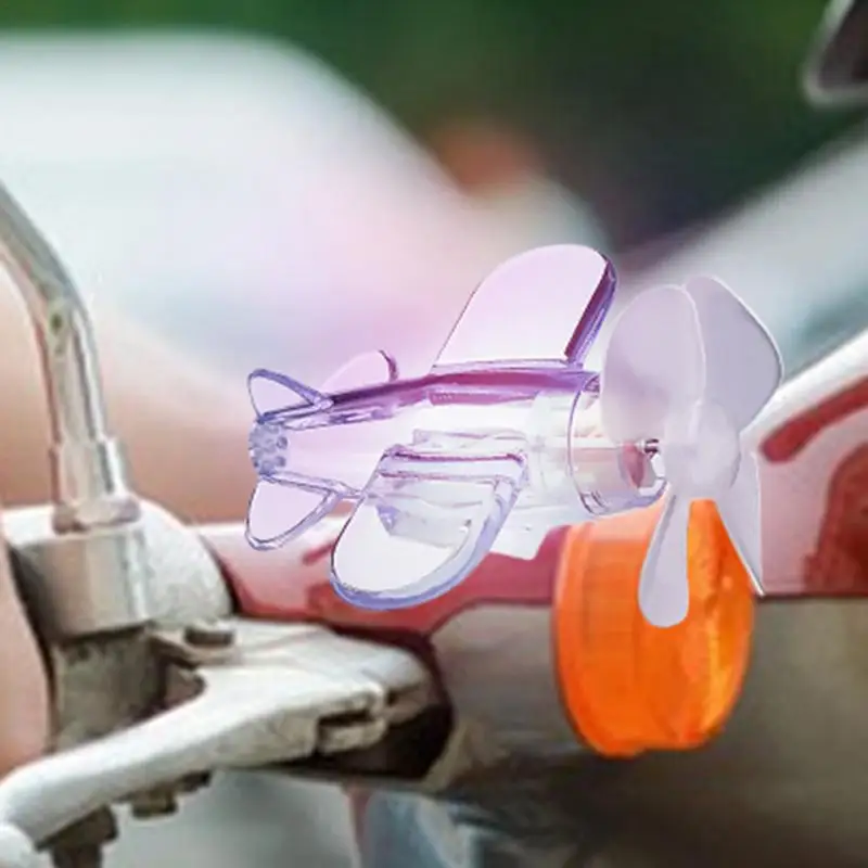Motorcycle Handlebar Decor Wind up Airplane Toy Wind Powered Car Exterior Ornament Electric Scooter Handlebar Decoration Pendant