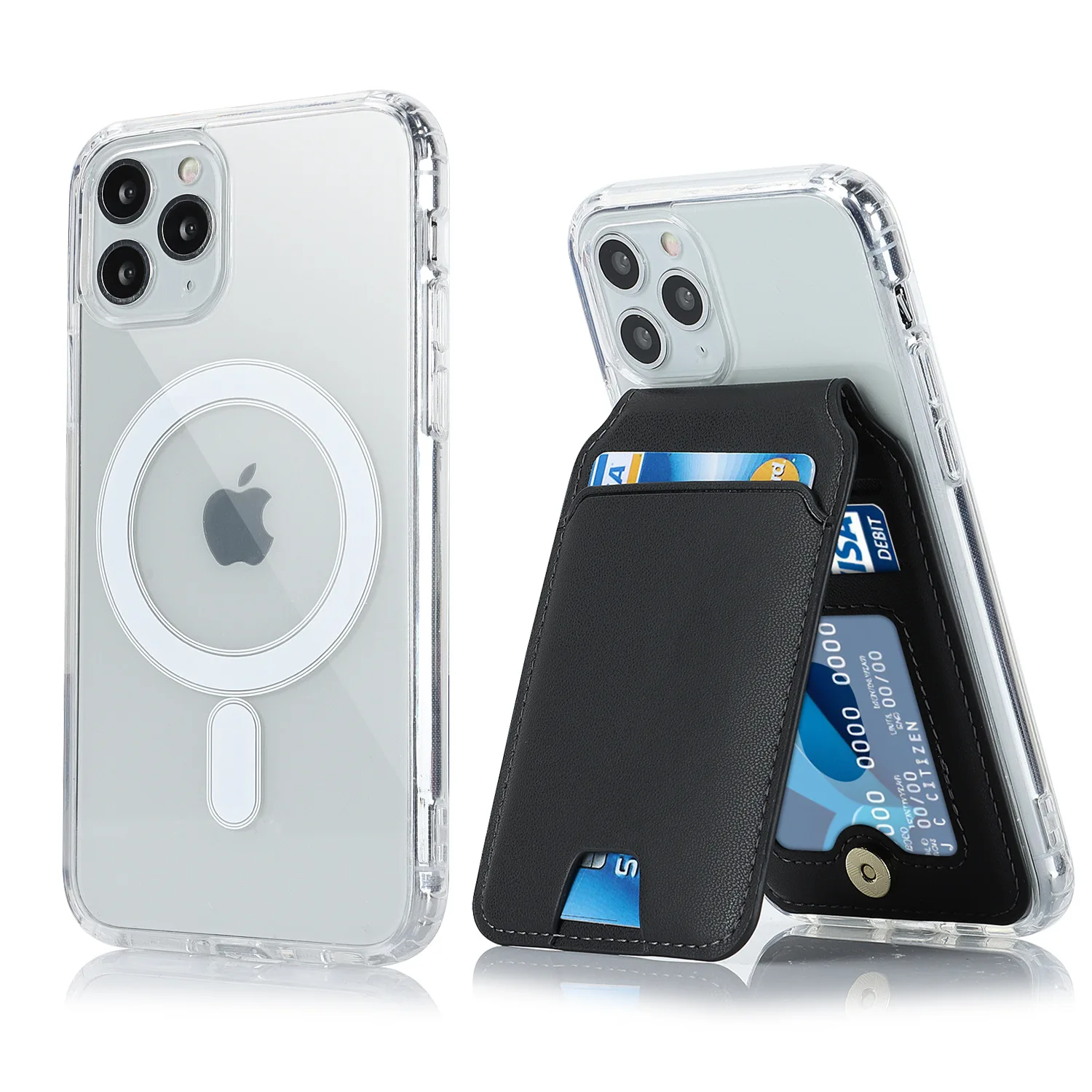 Versatile Magnetic PU Leather Phone Card Wallet
